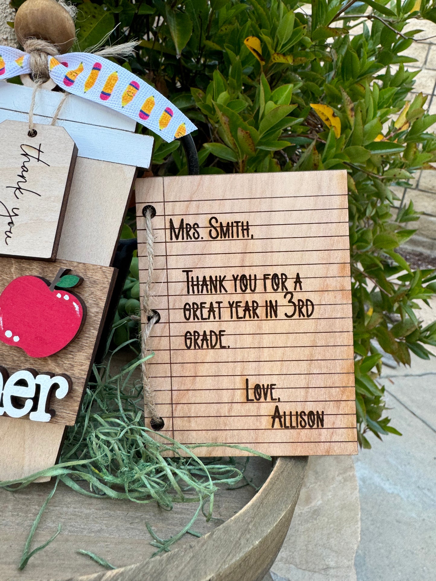 Notebook Paper Gift Card Holder (white)
