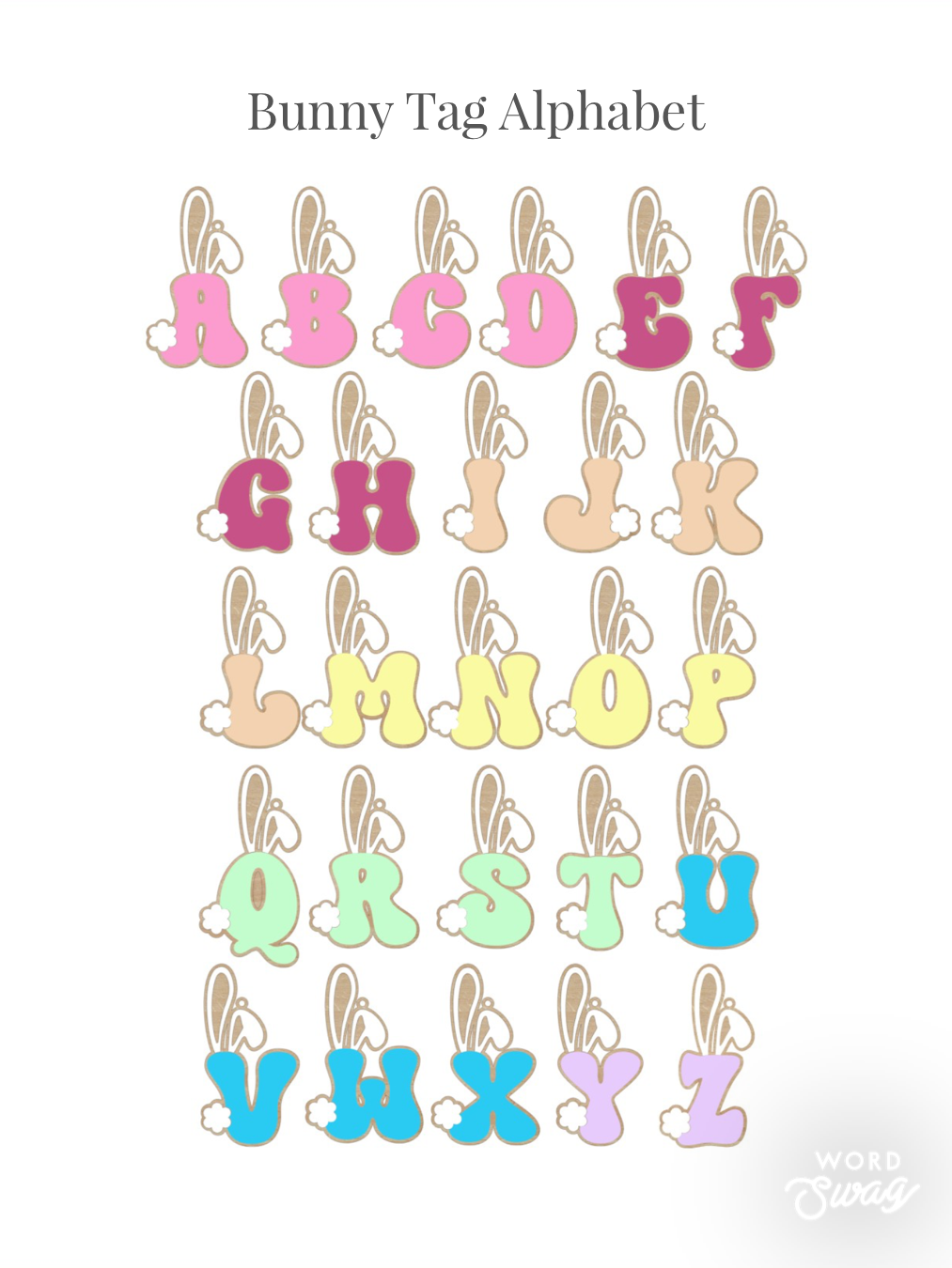 Bunny Initial Easter Basket/Gift Tag
