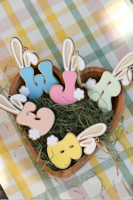 Bunny Initial Easter Basket/Gift Tag